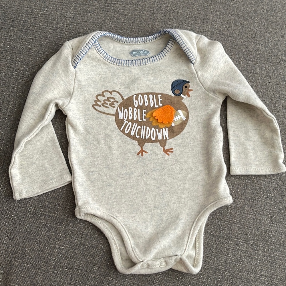 Thanksgiving Gobble Wobble Touchdown Onesie